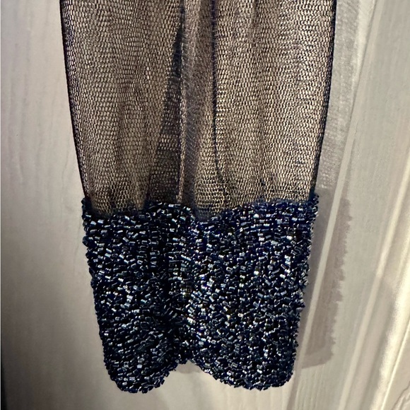 Basix Black Label Navy Beaded Gown - size 0 - Picture 7 of 9